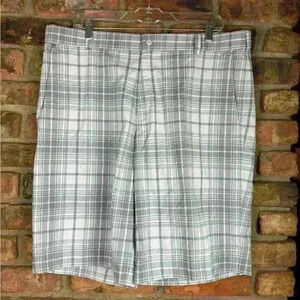 Nike Golf Tour Performance Shorts Men size 36 Gray Plaid 509182-100 Dri-Fit